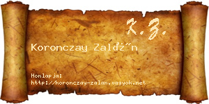 Koronczay Zalán névjegykártya